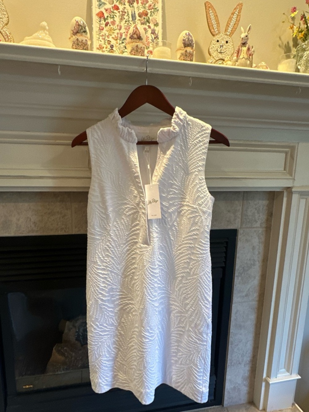 Lilly Pulitzer White Textured Sleeveless Midi Dress